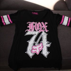 Fox racing vneck 3/4 sleeve